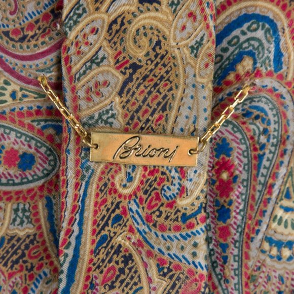 Brioni Woven Ornate Brown Paisley Tie
